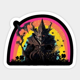 Evil Leprechaun with Rainbow - Dark St. Patrick's Day Sticker